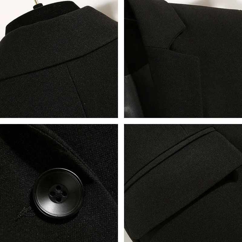 

Women England Vintage One Button Pocket Black Spring Office Wear Minimalist Blazer Female Formal Business Suit Jackets Coat