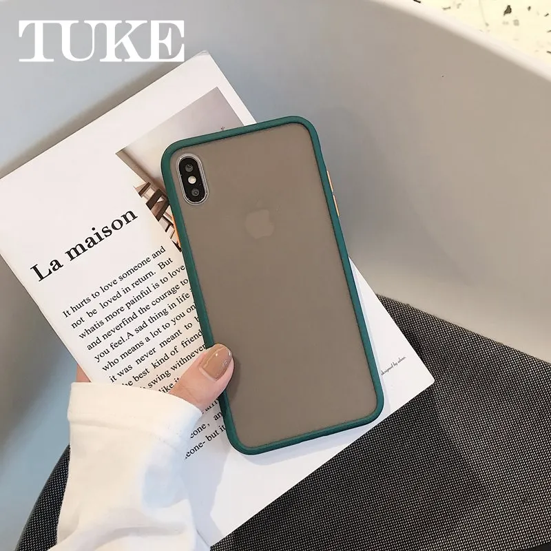Matte Frosted Phone case for OPPO A1K A7 A5S AX7 A9 F11 K3 Semi Transparent TPU Frame Realme C2 X | Мобильные телефоны и
