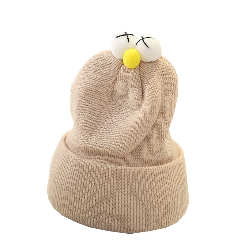 2020 Удобная вязаная детская осенне-зимняя теплая шапка с складными полями
