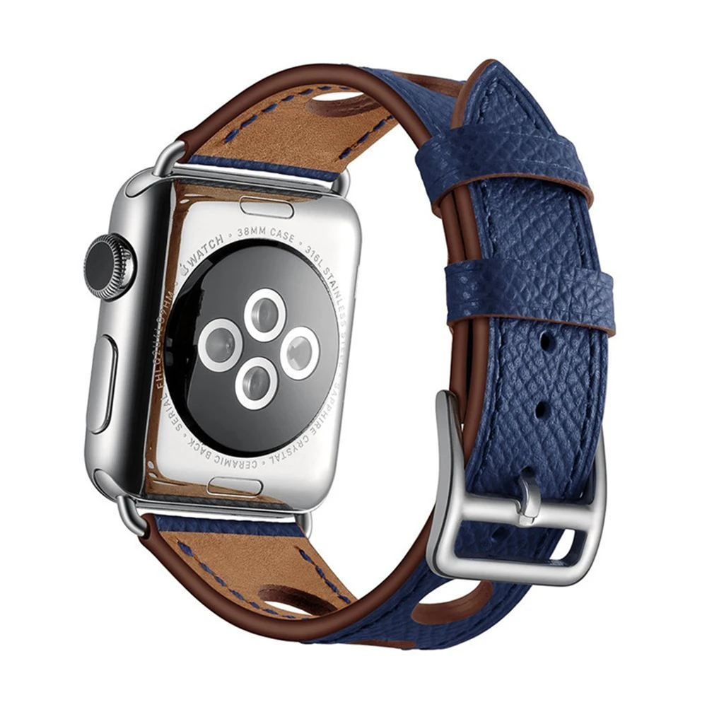 Последняя модель ремешка для Apple Watch Series 3 2 1 38 мм 42 мягкий три отверстия кожаный
