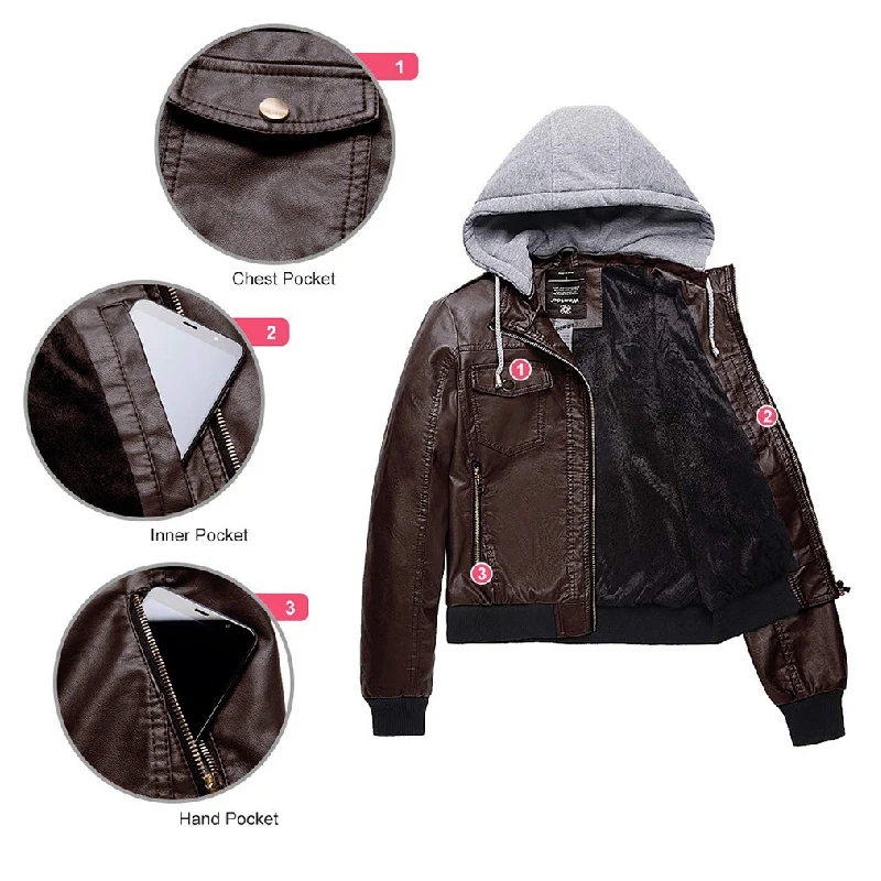 Женская кожаная куртка сезон зима 2019 коричневые женские Базовые Куртки Пальто