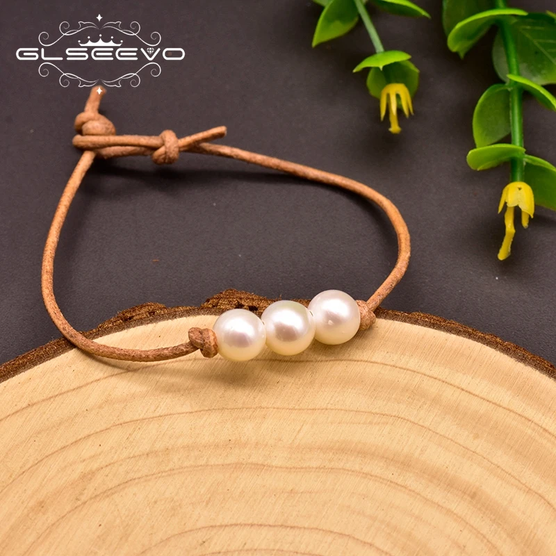 GLSEEVO оригинальный минималистский натуральный пресноводный жемчуг Воловья Кожа