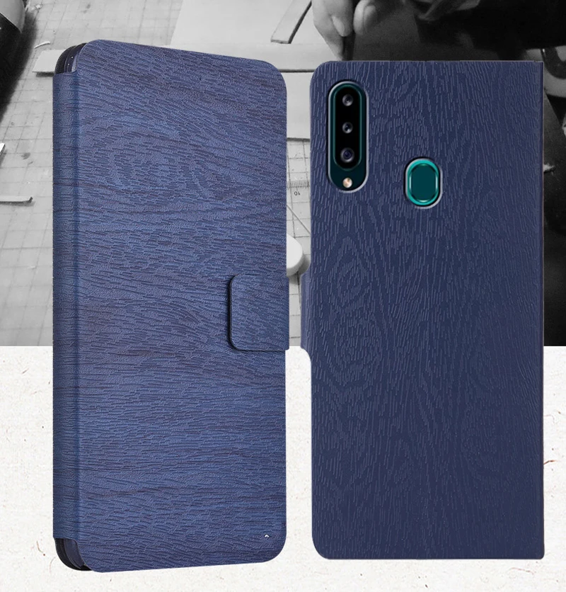 Флип чехол из искусственной кожи для Samsung Galaxy A20S SM A207F A20s телефона с карманом
