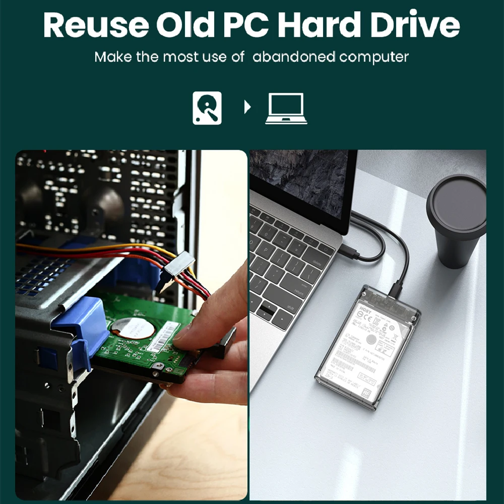 Reletech Hdd чехол Sata Usb 3 1 футляр для внешнего жесткого диска корпус с кабелем 2 5 дюйма