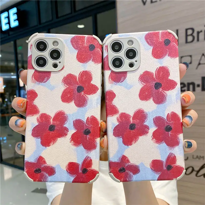 

Red flower pattern Case For OPPO A9 A5 A31 2020 R17 A3S A8 F11 F9 A91 A52 A92S A32 A53 Reno 5 Pro 4se K1 K3 K5 Realme XT X2 Case