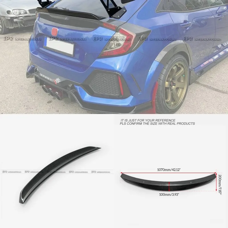 Для Honda Civic FK7 FK8 5 дверей HK Тип спойлер из углеродного волокна отделка средства