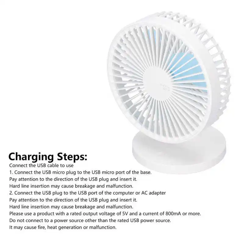 

Fan Compact Electric Fan Portable 3 Wind Speed Setting Specially Designed Blade Household Accessory for Home Office