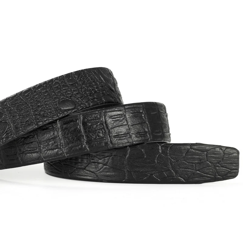 Мужской кожаный ремень без пряжки дизайнерский с автоматической пряжкой из