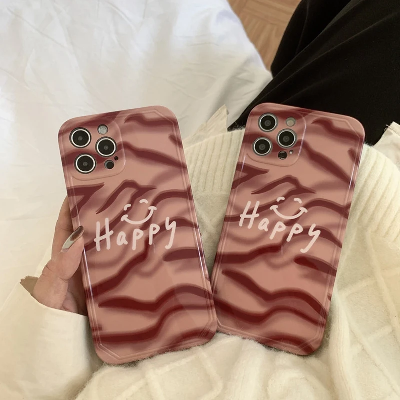 

for iPhone 12 Case Luxury IMD Full Protection Soft Cover Amber Zebra Pattern for iPhone 12 Phone Case