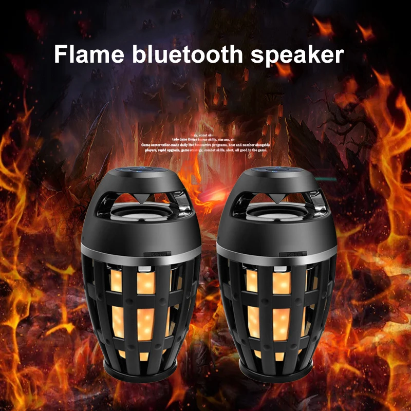 Пламенная настольная лампа Bluetooth динамик Новый usb зарядка FM радио Функция