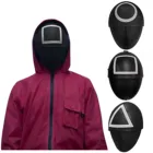 ТВ игра кальмар черная маска косплей круглая шесть квадратных круглая треугольная пластиковая маска аксессуары для вечерние