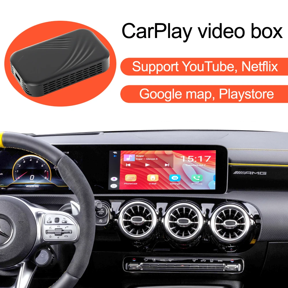 車アップルcarplay Youtube Netlixビデオbluetooth Gpsナビゲーション愛ボックス メルセデス ベンツcクラスw5 Glc 19 Aliexpress