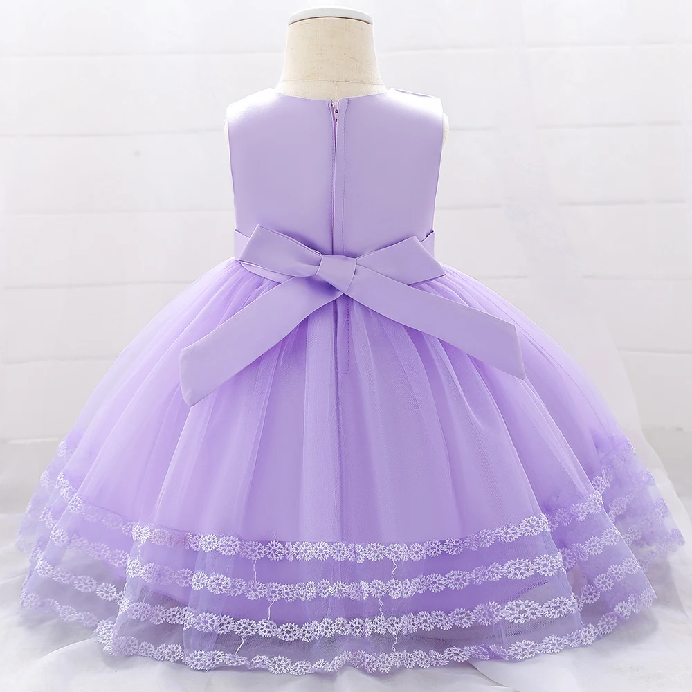 Летние платья для новорожденных девочек кружевное Цветочное платье на крестины