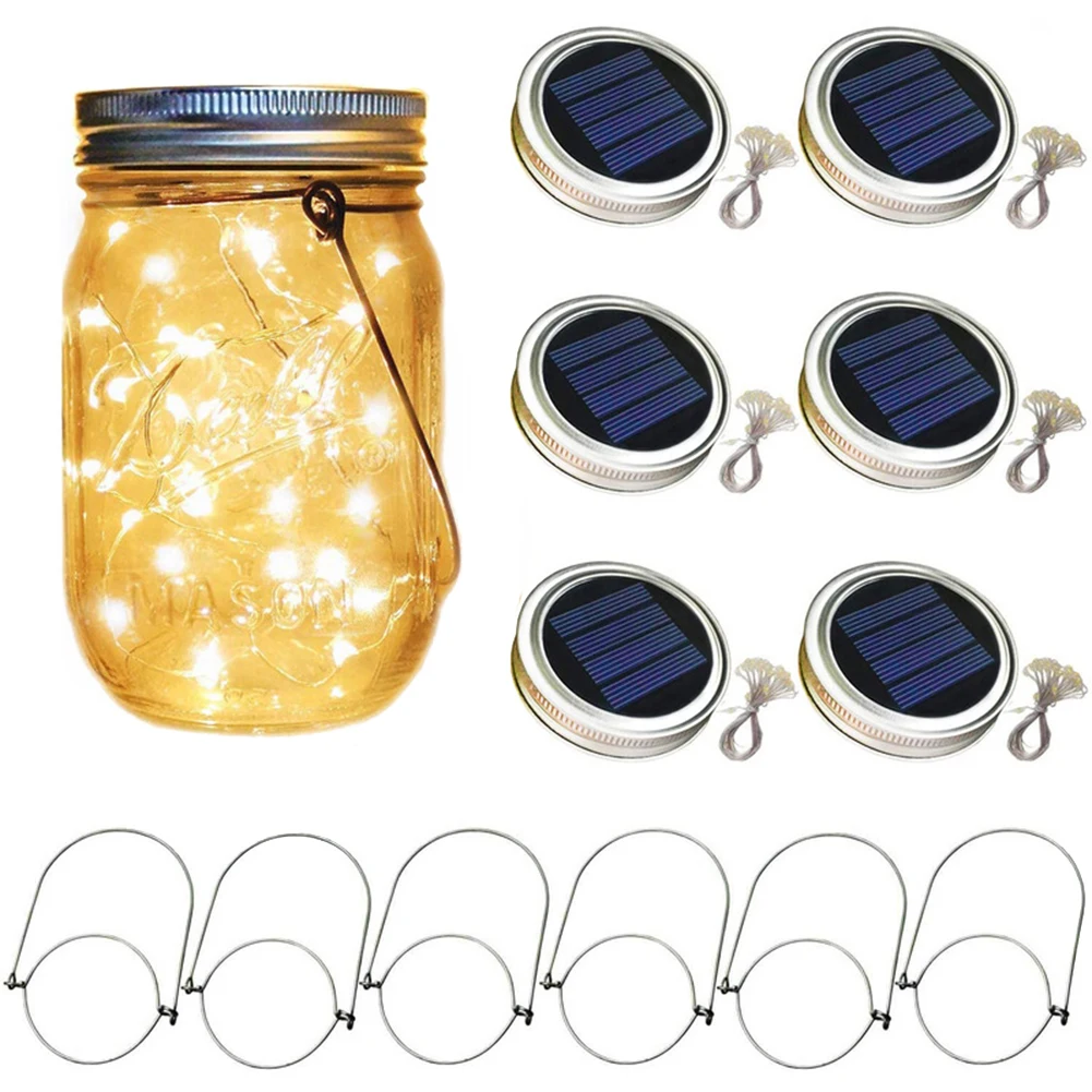 

LED Solar Fairy Mason Jar Lights Outdoor Party Wedding Garden Decor Lamp