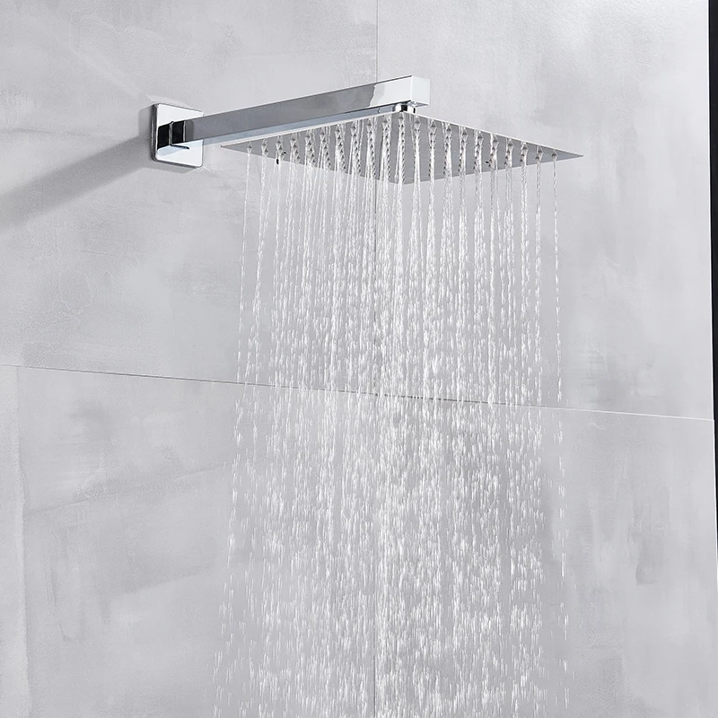 8/10/12/16inch Chrome Bathroom Temperature Display Led Shower Faucet Set Rain Tap TWO-Ways Silent Faucett Torneira do banheiro |