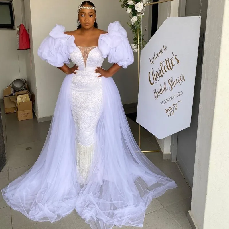 Фото 2020 великолепные свадебные платья русалки с бусинами vestido de noiva Дубай арабские 2020 великолепные свадебные платья русалки с бусинами vestido de noiva Дубай арабские