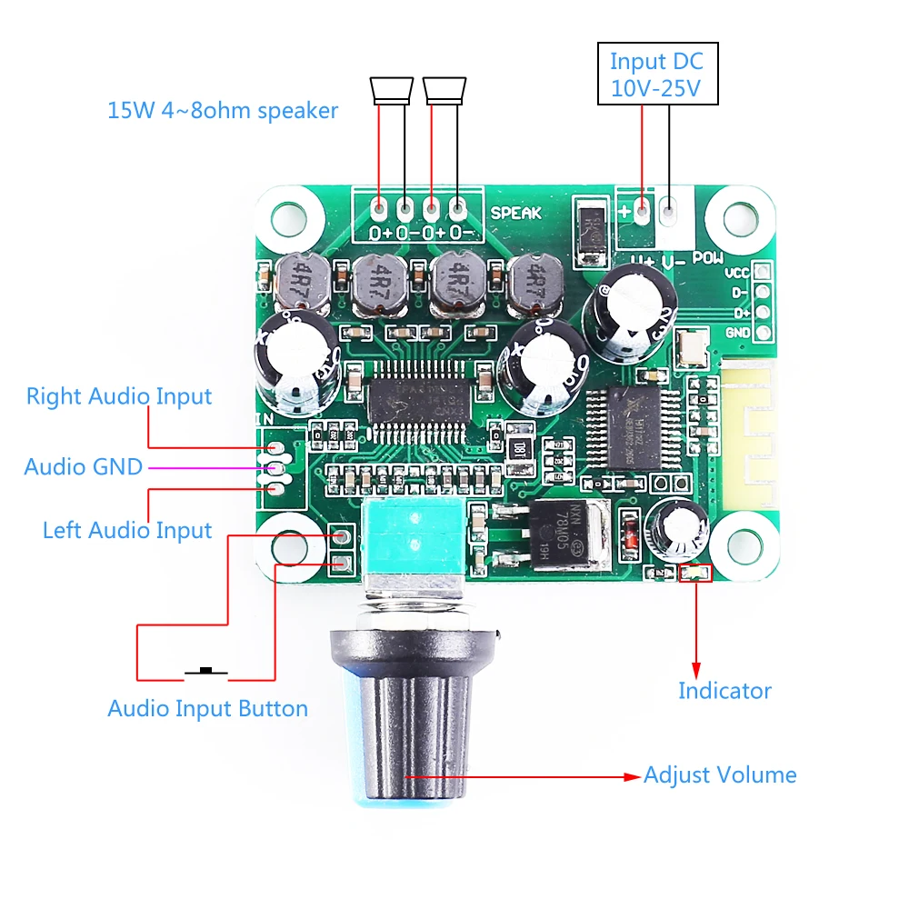 TPA3110 Bluetooth 4 2 цифровой стерео аудио усилитель мощности доска DIY 15 Вт + 15Wx2 |