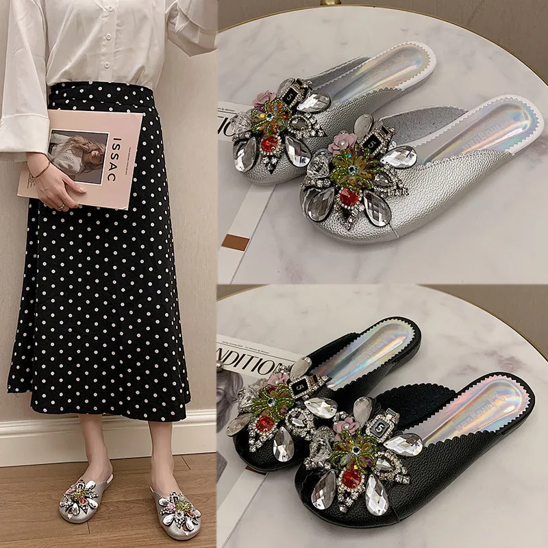 

Shoes Women 2021 New Flash Slider Slippers Flat Shoes Set Of Upper Sucking Fashion Set Low Butterfly Results Freeze New Luxury