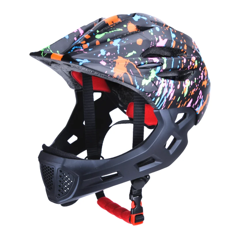 Full Face Kids Cycling Helmet With Red LED Tail Lights 4-10 Yes old Children Bicycle Helmet Skating Protection Safety Helmet Cap