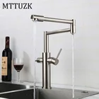 MTTUZK черный смеситель для горячей и холодной воды 3 в 1, кухонный кран, смеситель для питьевой воды, двойной смеситель для воды, складной кран