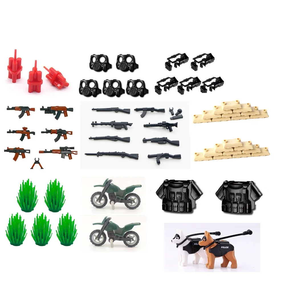 

Мини-фигурки MOC, военное оружие, современные армейские спецназ, шлем, спецназ, городская полиция, детали, строительные блоки, игрушка