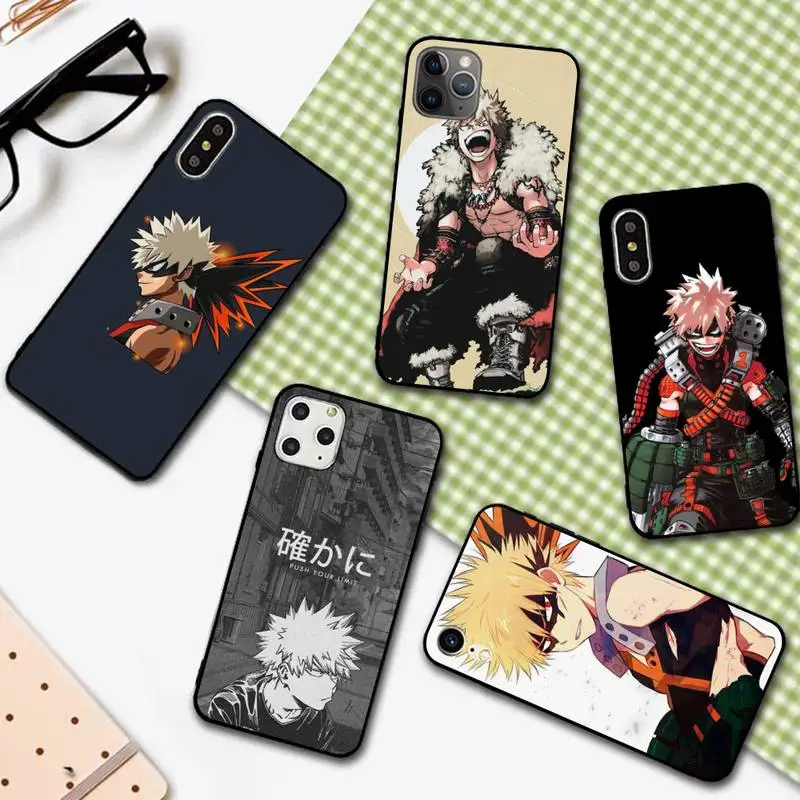 

YNDFCNB Anime Katsuki Bakugou Phone Case for iphone 13 11 12 pro XS MAX 8 7 6 6S Plus X 5S SE 2020 XR cover