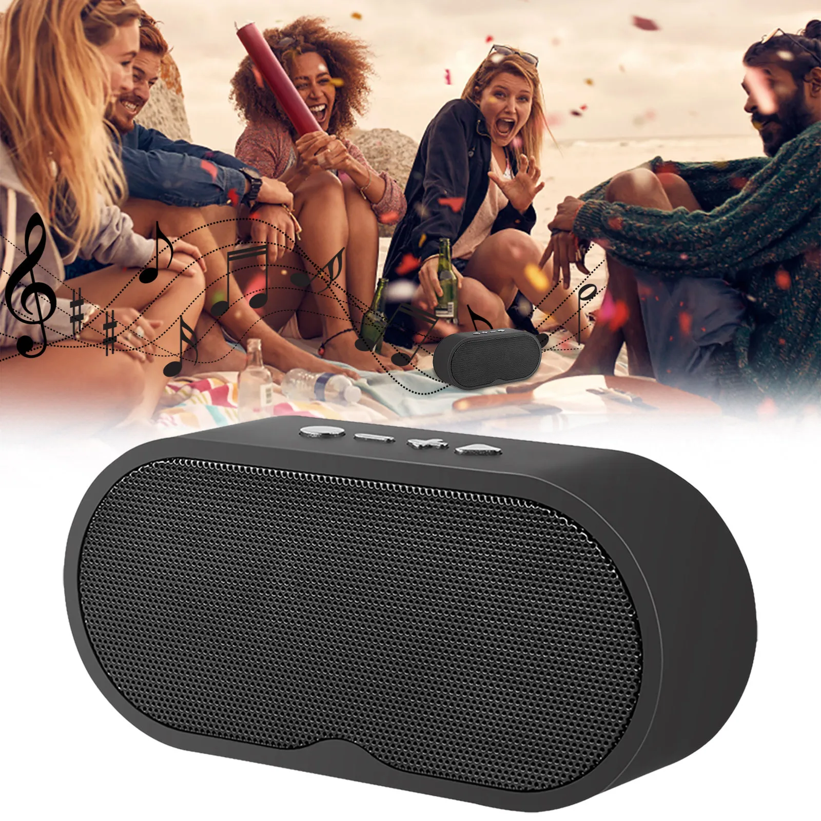 Портативный Bluetooth аудио Hifi сабвуфер 5 Вт Мощный Ndfeb гудок + утолщенная бас