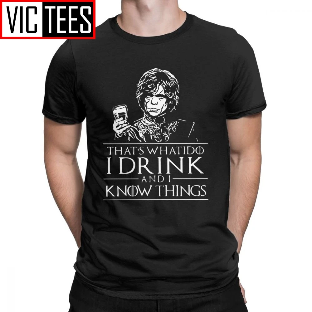 Мужская футболка Tyrion Футболка &quotЛаннистер&quot I Drink And I'm Do Tees Tops 100% Cotton Gift размера
