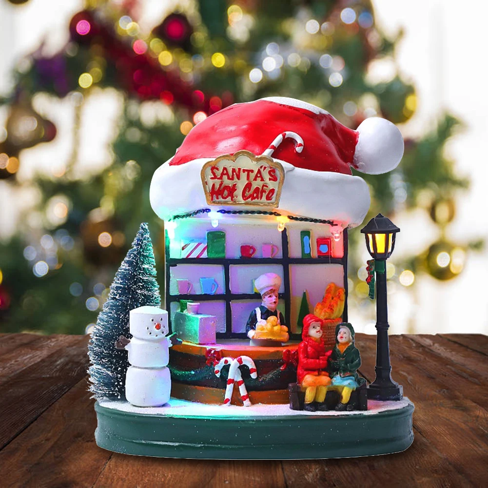 

Светящаяся Рождественская Кофейня светодиодный светильник кой, скульптура для творчества, праздничный новогодний декоративный реквизит, ...