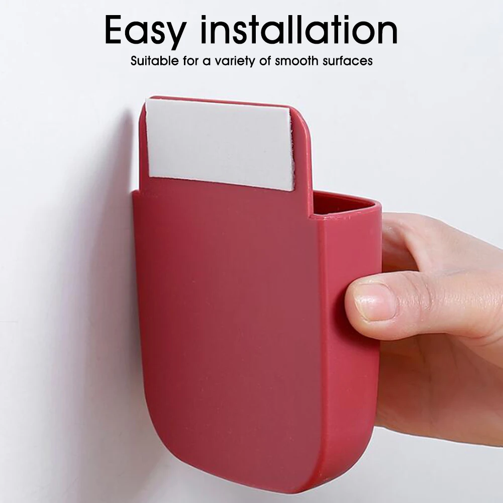 new wall mounted storage box remote control storage box air conditioning remote control tv storage box phone holder free global shipping