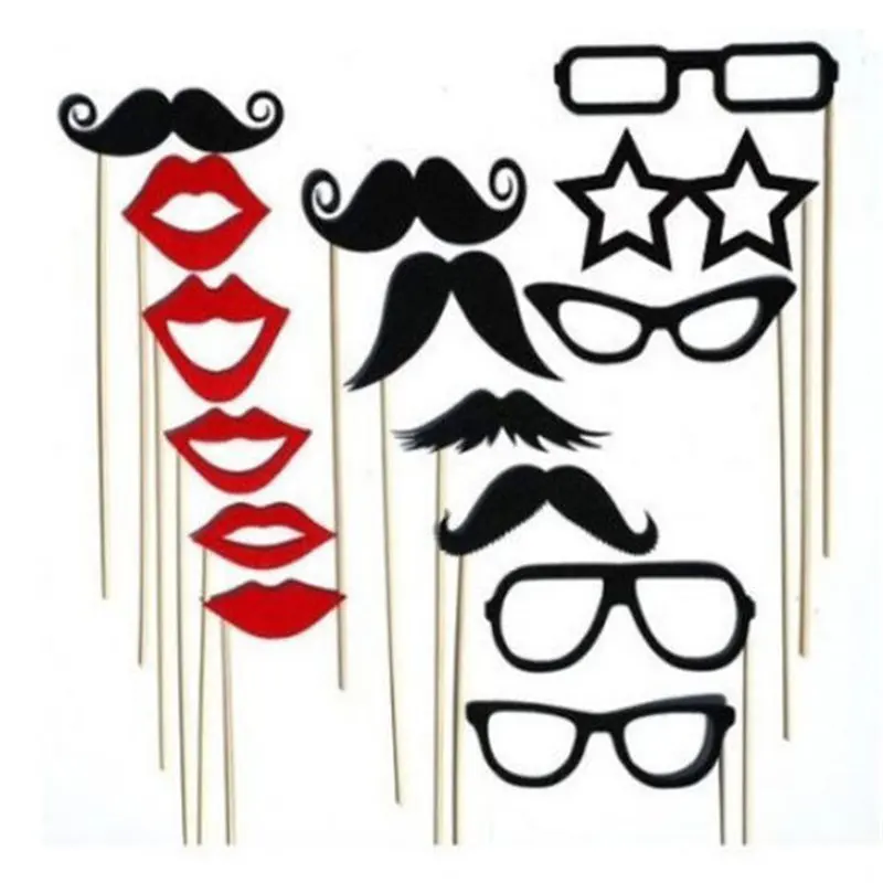 

15PCS Photo Booth Props Party Decoration Mask Mustache Lips Glasses Stick for Fun Favor photobooth wedding brithday party favors