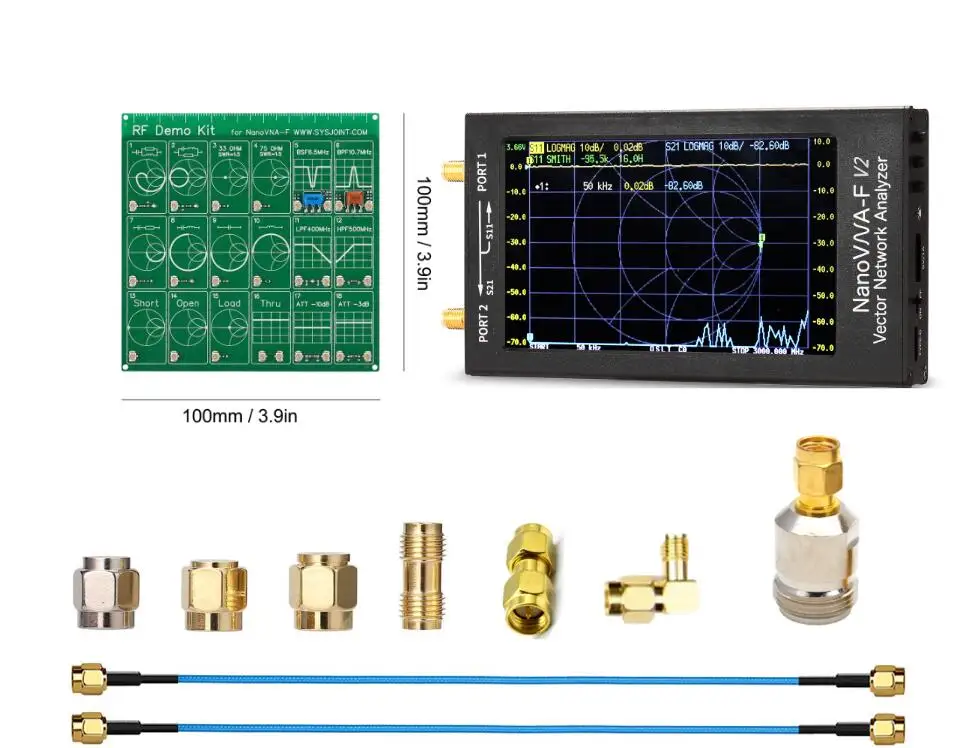 

NanoVNA V2 3G Vector Network Analyzer 4.3 inch NanoVNA-F V2 antenna analyzer + RF Demo Kit Board