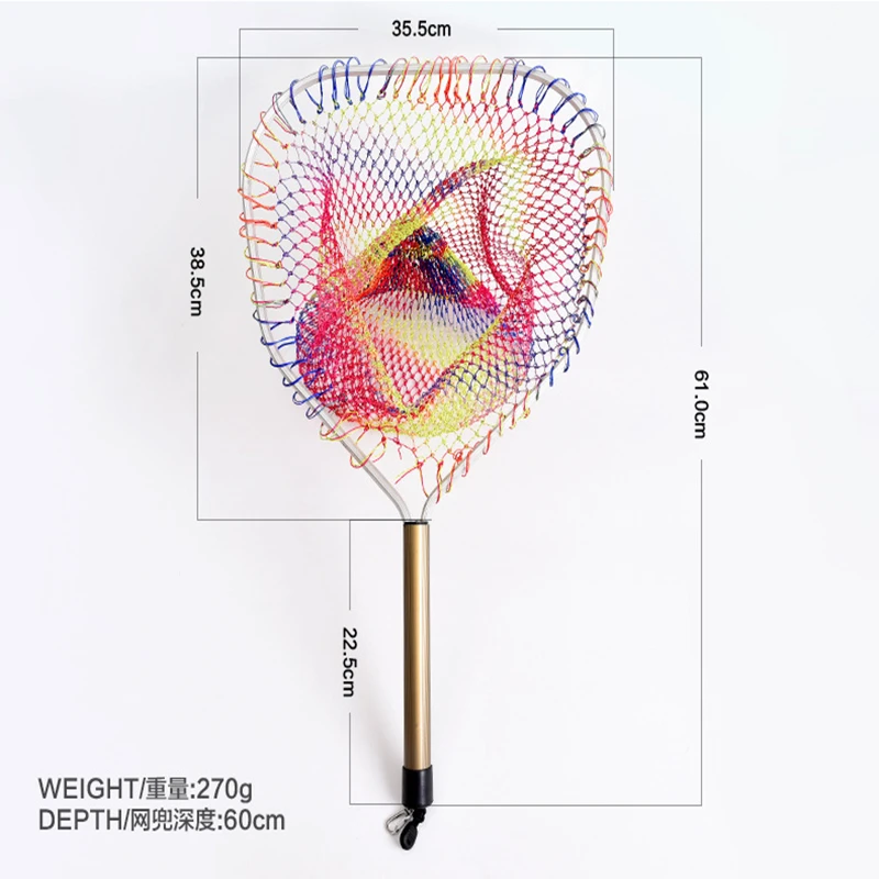 Рыболовная сеть LEO плетеная грубая из алюминиевого сплава с отверстиями ручное