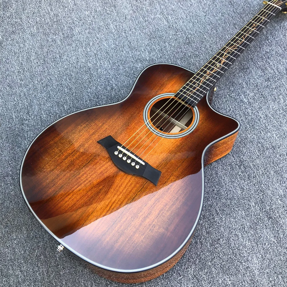 

Ebony Fingerboard Chaylor K24ce Koa Wood Acoustic Guitar,Real Photos,Free Shipping