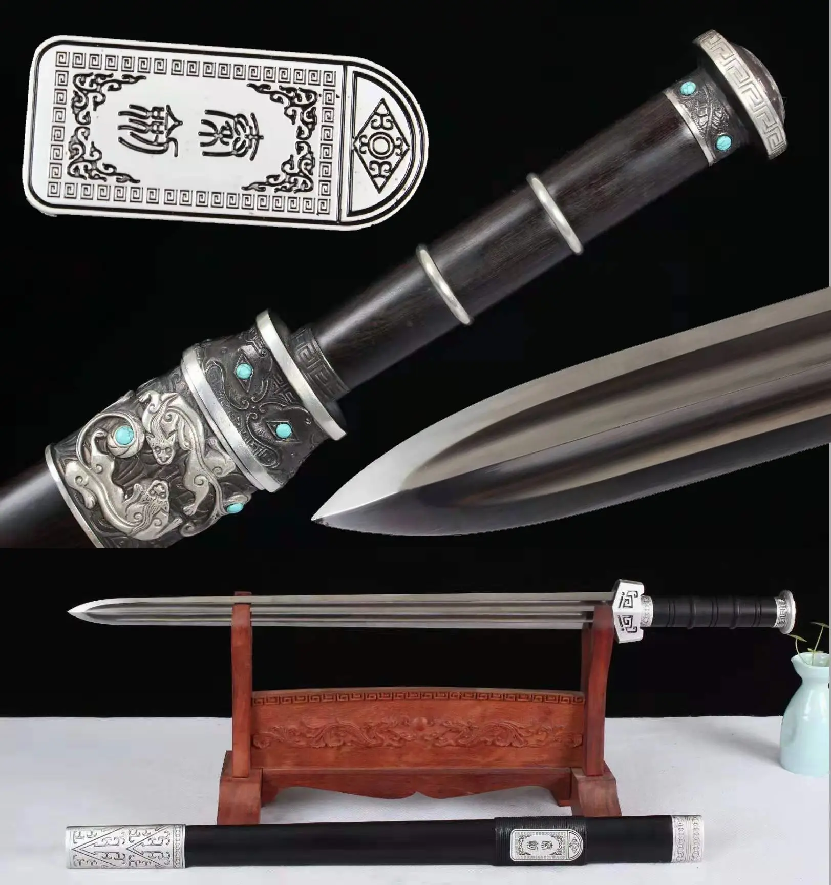 

Hand Forged Chinese Wushu Sword Sharp High Manganese Steel Blade Kung Fu Qin Jian Battle Ready Full Tang