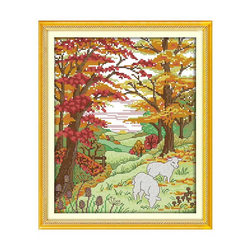 

Радость воскресенье вышивка крестиком комплект 14 11CT рассчитывать вышивка крестиком Овцы на Горный пейзаж картины печать ручной DIY Алмазная...