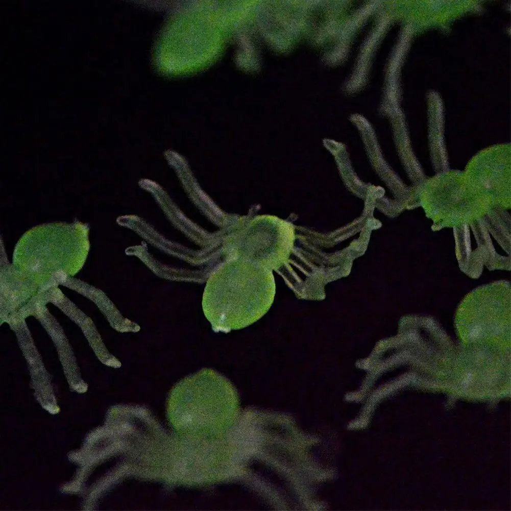 

20pcs Plastic Black Luminous Spider Halloween Decorations April Fools' Day Tricky Toys DIY Party Decoration Accessories 4.5*3CM