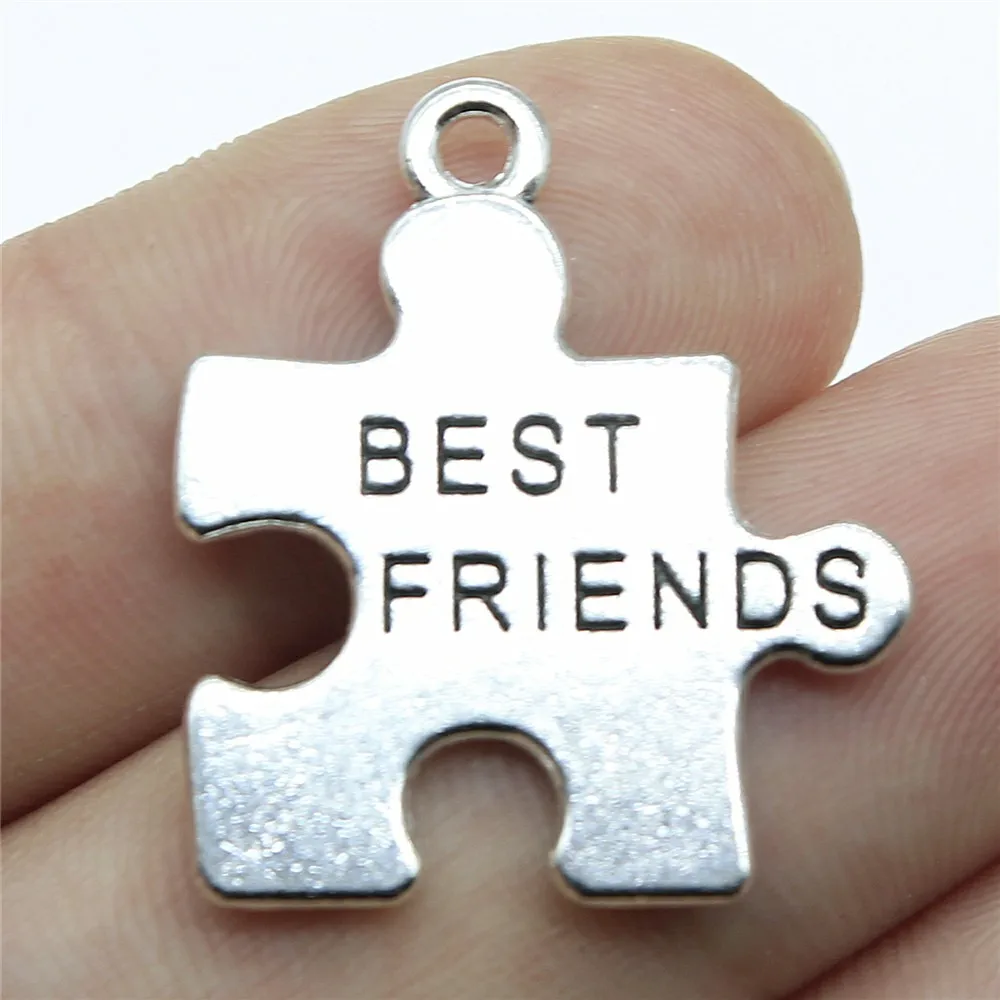 

50pcs 27x24mm Best Friends Charms For Jewelry Making Best Friends Charms Charm Best Friends Puzzle Pieces