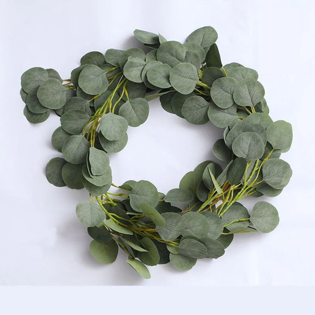 

2M Plastic Flower Artificial Eucalyptus Wreath Hanging Rattan Wedding Greenery Home Decor Decorations Kitchen Bathroom