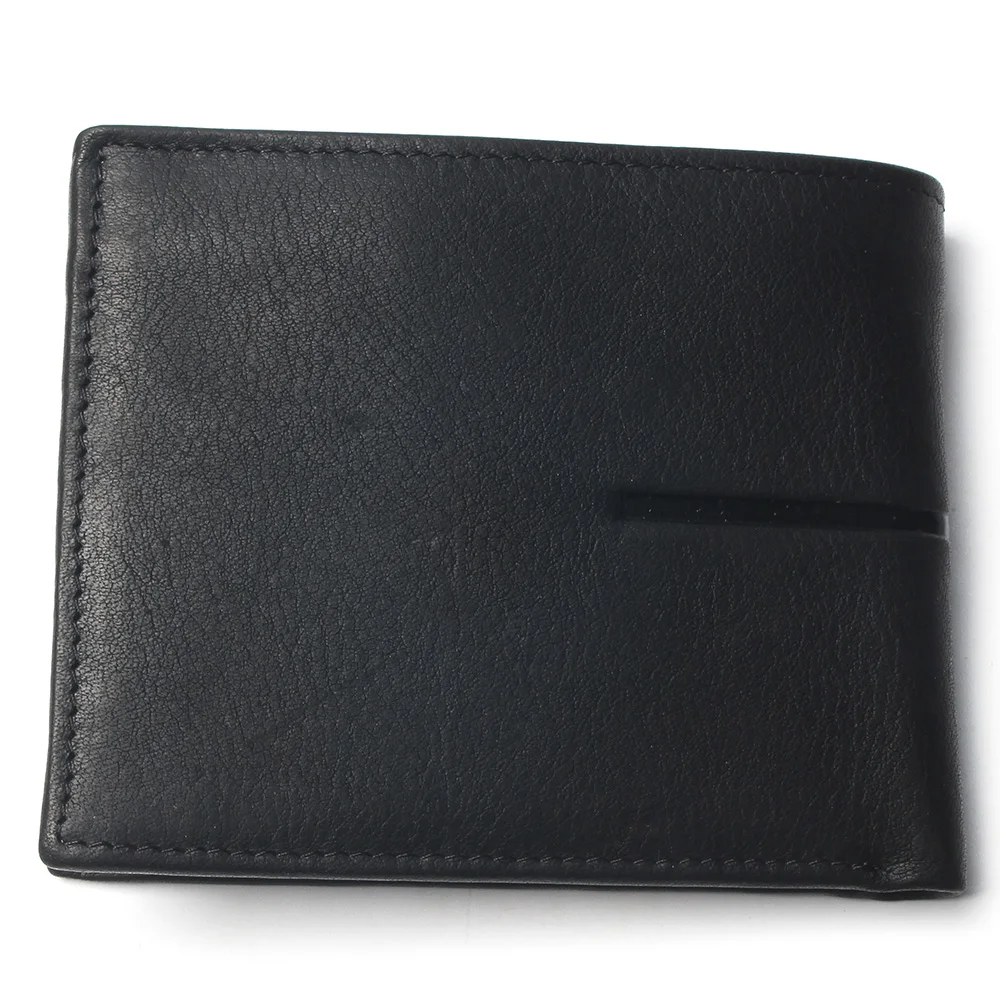 Мужской короткий кошелек с геометрическим тиснением чистый черный цвет дешевый