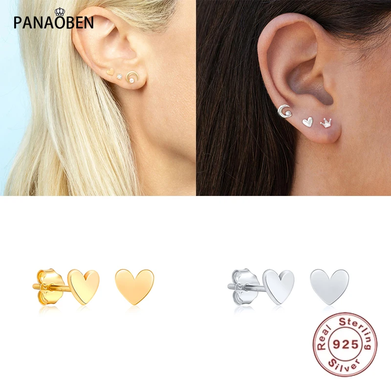 

Женские глянцевые серьги-гвоздики PANAOBEN, серебро 925 пробы