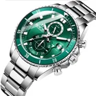 Часы-хронограф Мужские кварцевые, водонепроницаемые, полностью стальные, 9009 м