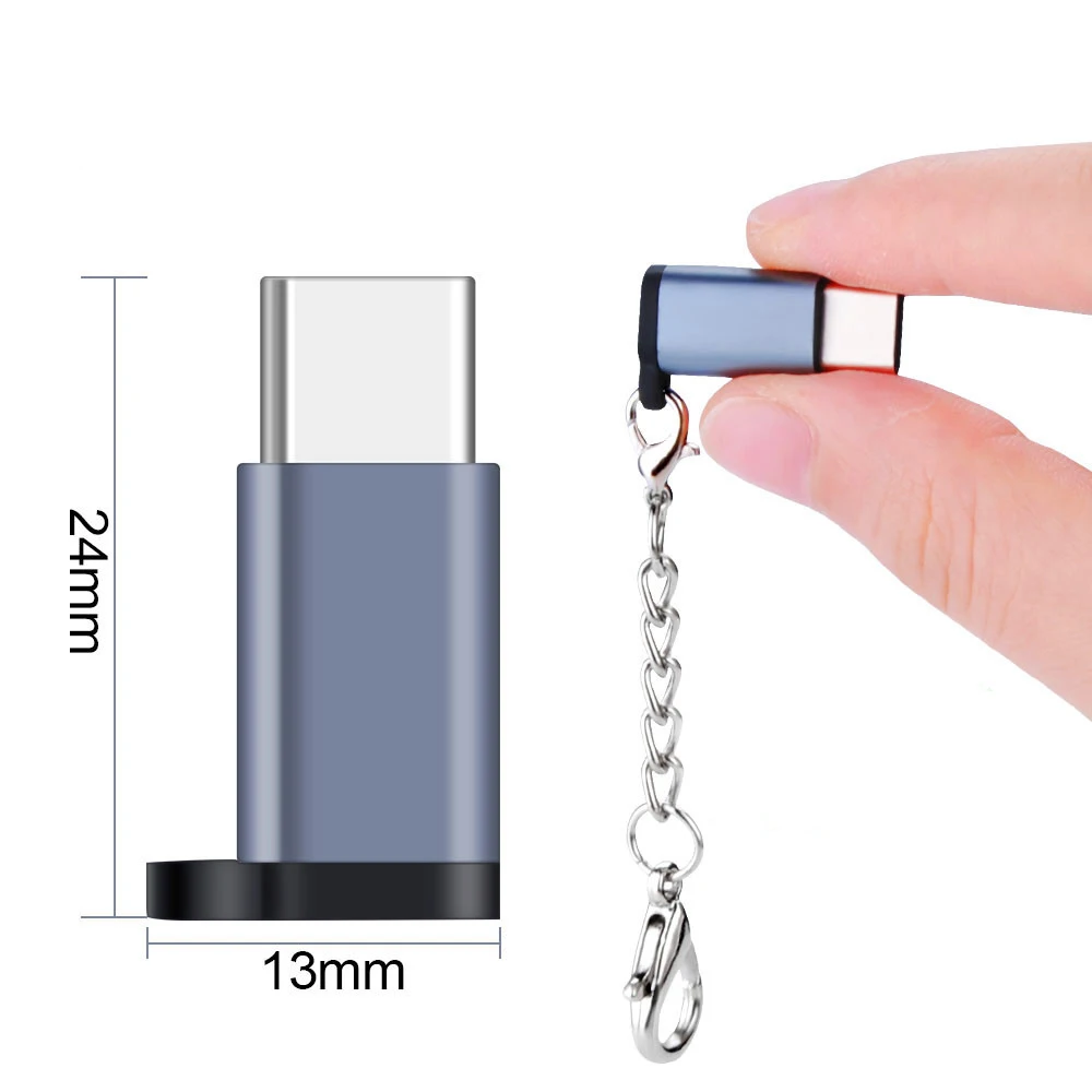 USB C к микро usb адаптеру анти потеря мини брелок конвертировать разъем с быстрым