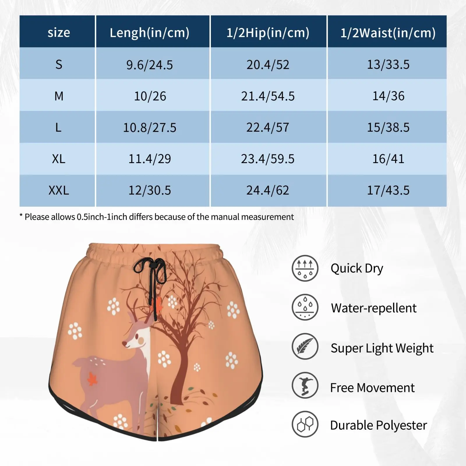 

Autumn Deer Swim Shorts Women Beach Shorts Autumn Deer Woods Wild Animal Guns Rallies Fall Laptop From Hell Cartoons