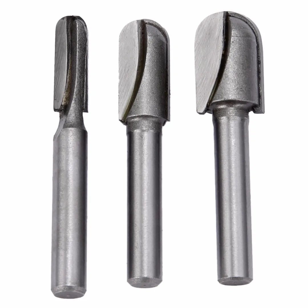 3 шт 1/4 &quot3/8" 1/2 "Диаметр Круглый нос фрезы 1/4" хвостовик шаблон шаровой