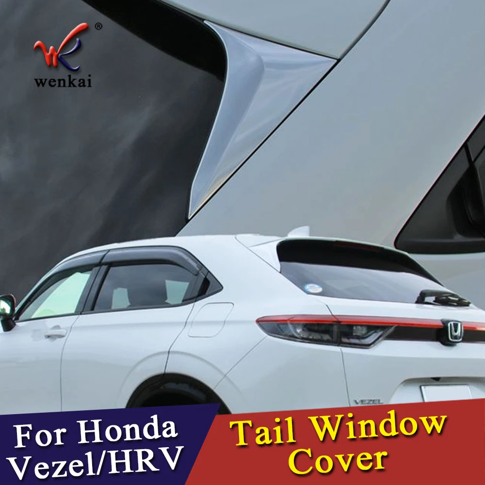 

Side Rear Window Spoiler Triple-cornered Cover Trim For Honda Vezel HR-V RV 2021 2022 ABS Chrome Accessories