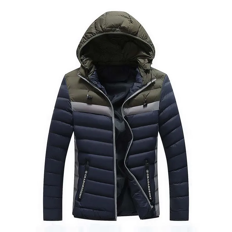 

FGKKS Men's Casual Parkas Winter Fashion Brand Fleece Jacket Men Hooded Thick Warn Padded Overcoat Male Parkas