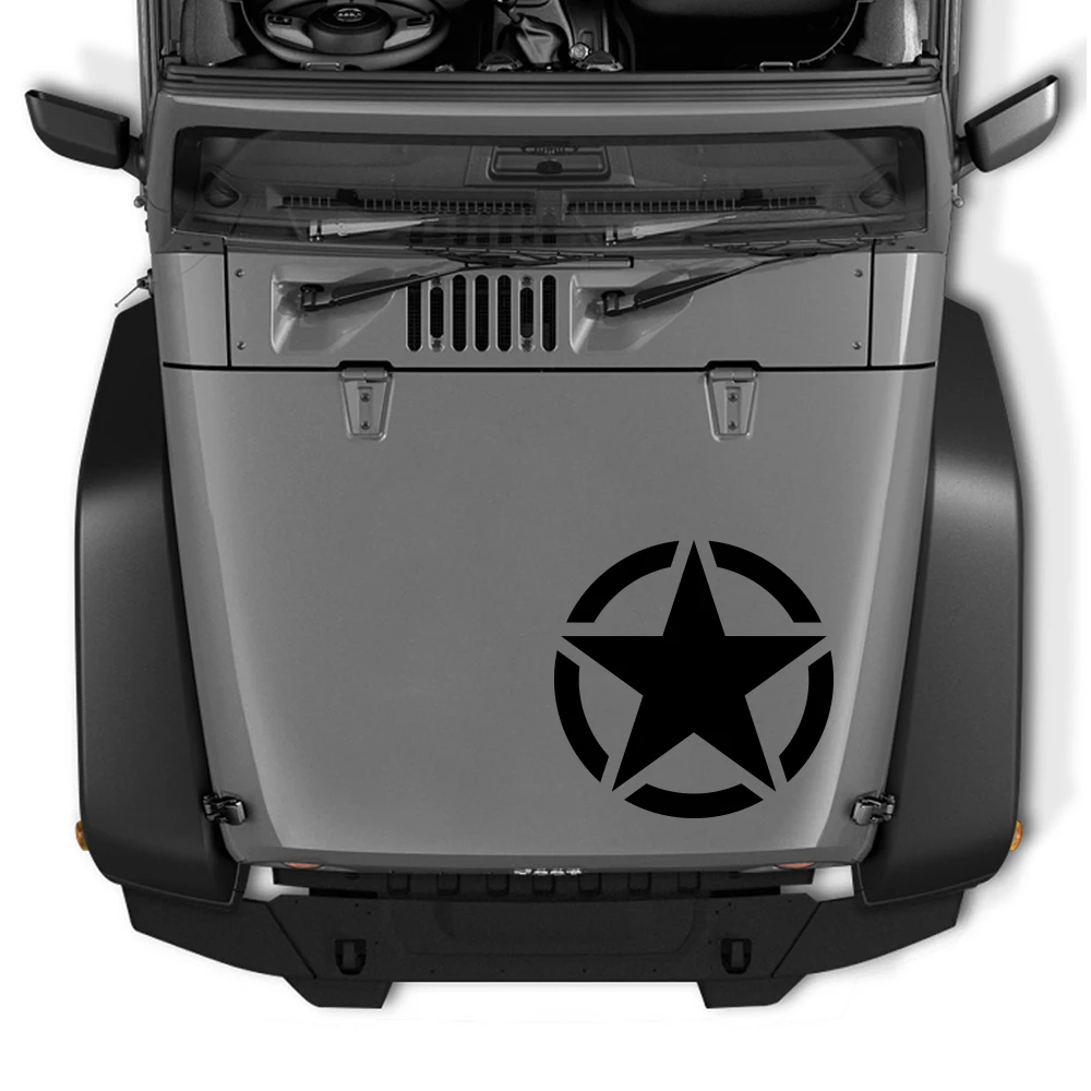 

1PCS Pentagram car sticker for Jeep car hood Renegade Wrangler JK CJ TJ YJ Patriot Grand Cherokee, Compass Commander Accessories