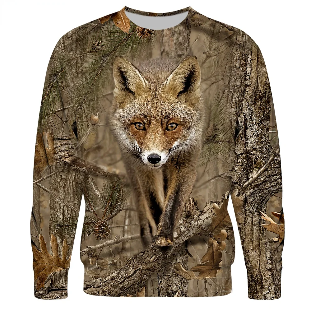 

CLOOCL Men Sweatshirt Hunting Seagull Fox Deer 3D All Over Print Autumn Unisex Long Sleeve Crew Neck Pullover Sudadera Hombre