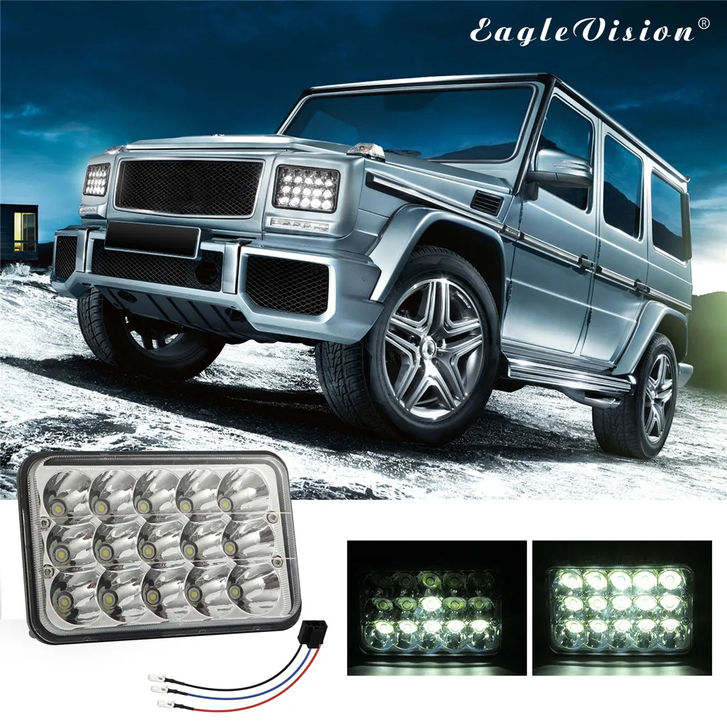 Square 3 Row 4x6 150W LED Headlight DRL Hi/Lo Sealed Beam Projector Driving Lamp Off-Road Flash Lights Fog #zer | Автомобили и